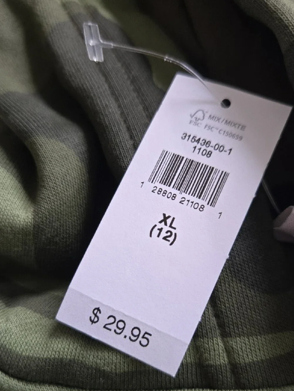 GAP Kids Hooded Sweatshirt in Green Camo with Navy Logo